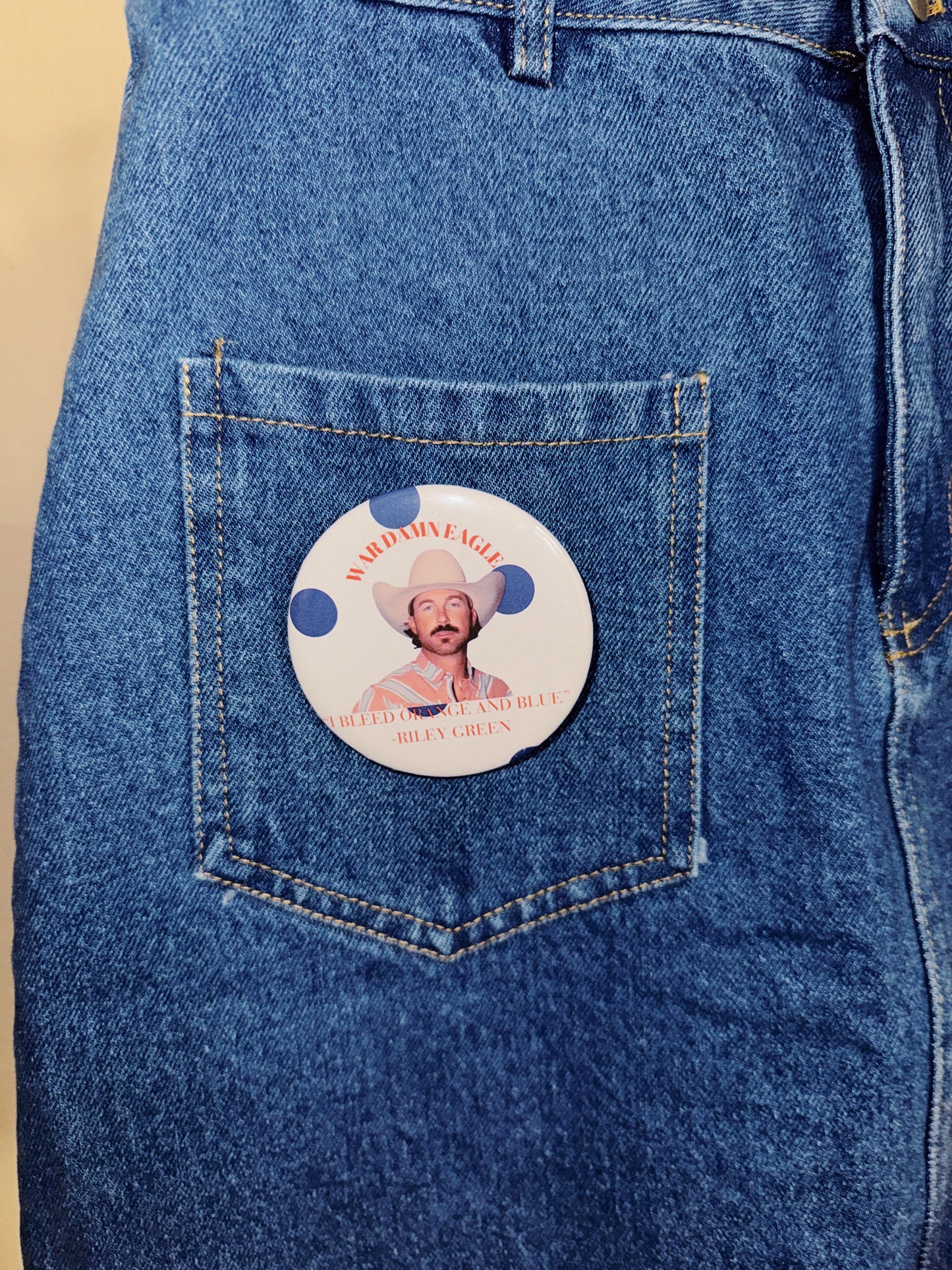 The Bleed Orange & Blue Pin